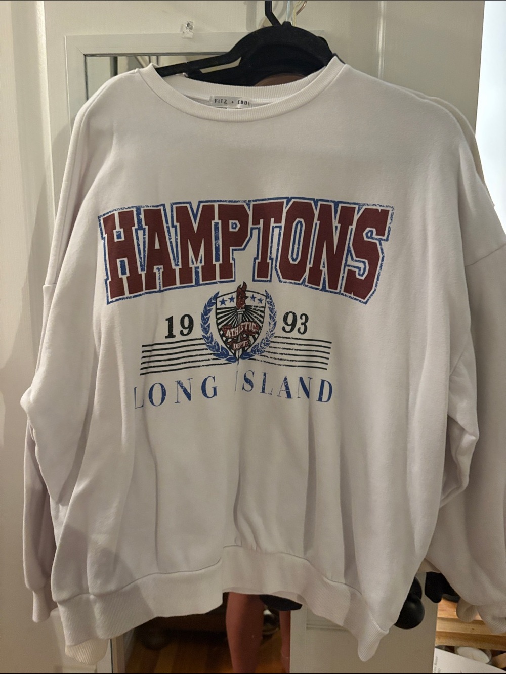 FITZ & EDDI Hamptons Long Island Crewneck Sweatshirt - Ivory